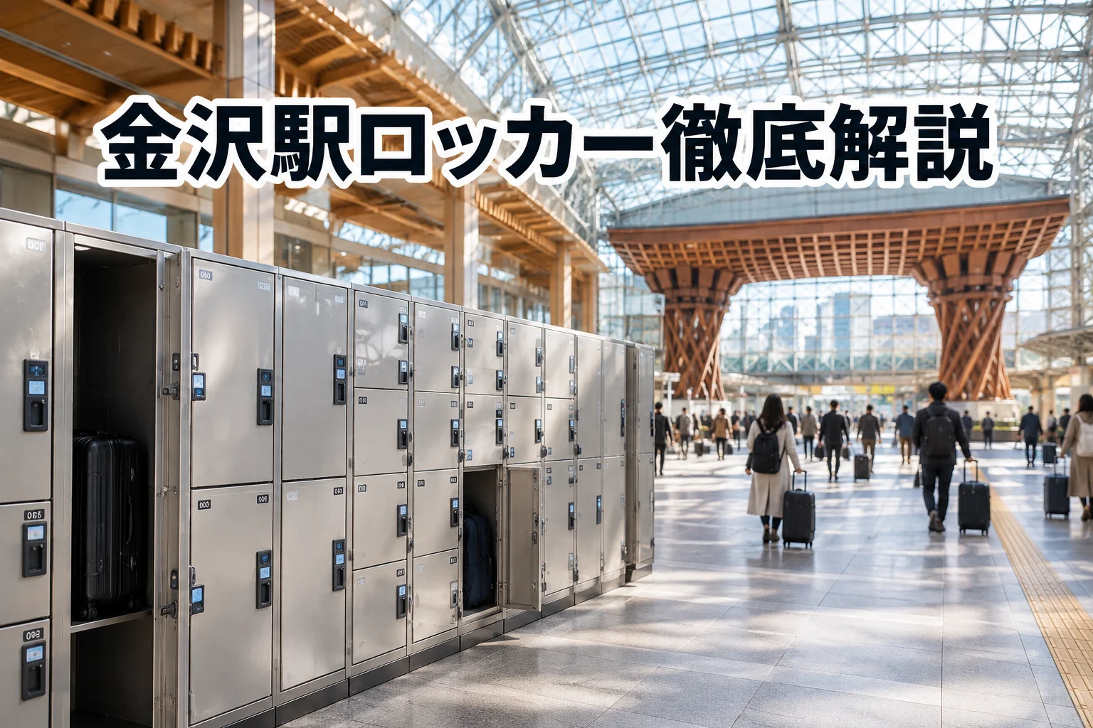 金沢駅のコインロッカーをイメージした駅コンコースの写真